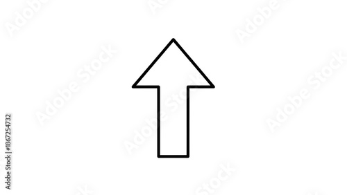 Free Download Simple black upward arrow icon isolated on a white background, symbolizing direction, growth, progress, upload action, increase, navigation, and positive movement concept - GFXLoad