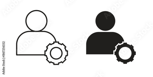 Account settings icons Vector Symbol Design Illustration - for app or web. color editable