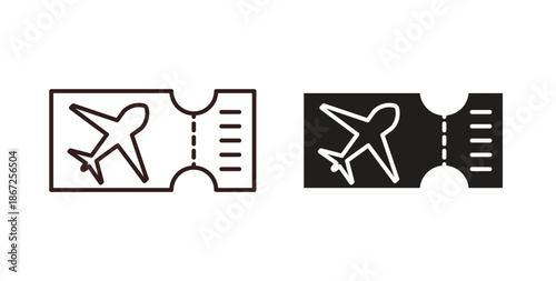 Airline ticket icons Vector Symbol Design Illustration - for app or web. color editable