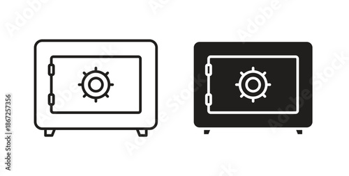 Bank vault icons Vector Symbol Design Illustration - for app or web. color editable