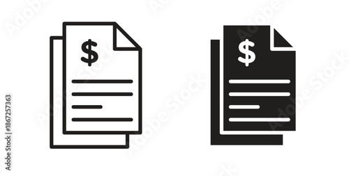 Bank statement icons Vector Symbol Design Illustration - for app or web. color editable