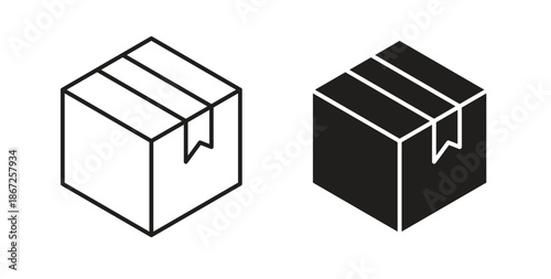 Box icons Vector Symbol Design Illustration - for app or web. color editable