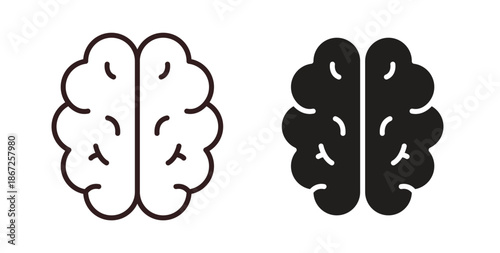 Brain icons Vector Symbol Design Illustration - for app or web. color editable