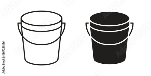 Bucket icons Vector Symbol Design Illustration - for app or web. color editable