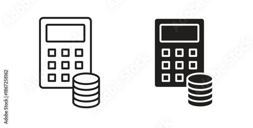 Budget icons Vector Symbol Design Illustration - for app or web. color editable
