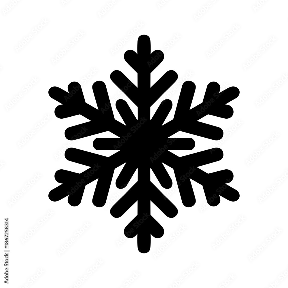 Obraz premium vector illustration of snowflake icon drawing