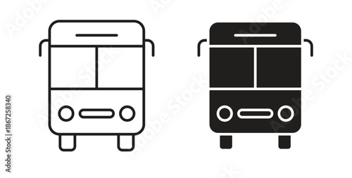 Bus icons Vector Symbol Design Illustration - for app or web. color editable