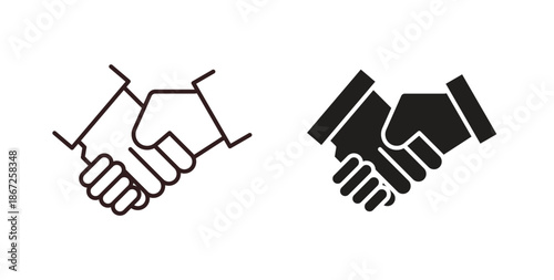 Business deal icons Vector Symbol Design Illustration - for app or web. color editable
