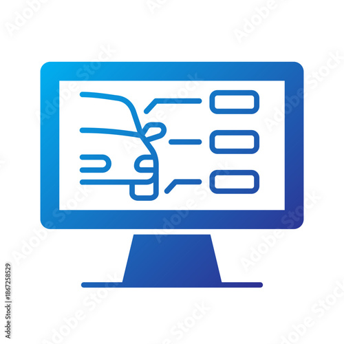 Foto Gradient Icon - Dashboard monitor showing car diagnostics or telematics system