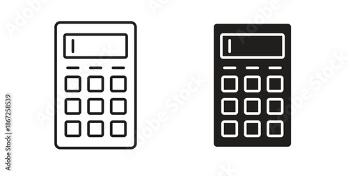 Calculator icons Vector Symbol Design Illustration - for app or web. color editable