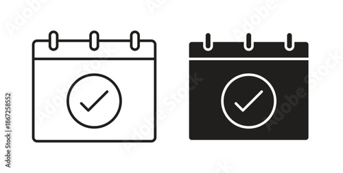 Calendar with event icons Vector Symbol Design Illustration - for app or web. color editable