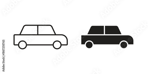 Car icons Vector Symbol Design Illustration - for app or web. color editable