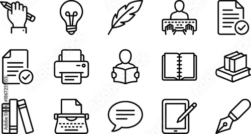 Cleanliness and hygiene icon collection for bathroom essentials, personal care items, grooming tools, health protection, sanitation concept, vector illustration