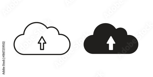 Cloud upload icons Vector Symbol Design Illustration - for app or web. color editable