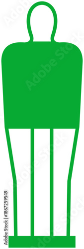 Green Free Kick Dummy. Editable Color Vector