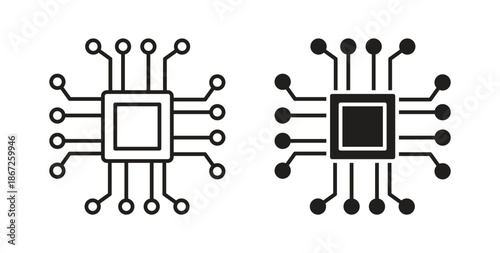 Computer science icons Vector Symbol Design Illustration - for app or web. color editable