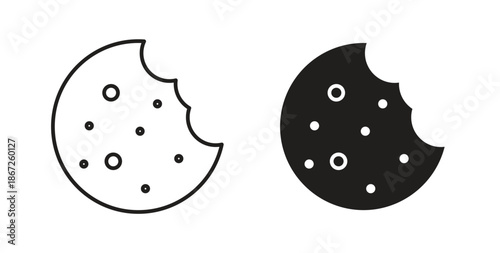 Cookie icons Vector Symbol Design Illustration - for app or web. color editable