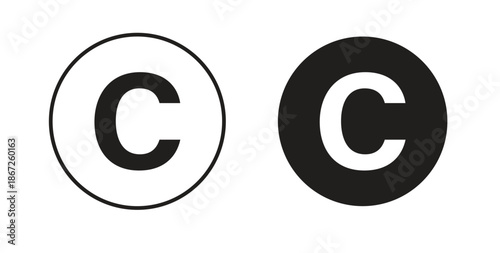 Copyright icons Vector Symbol Design Illustration - for app or web. color editable