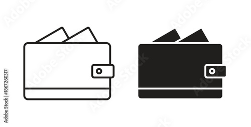 Cryptocurrency wallet icons Vector Symbol Design Illustration - for app or web. color editable