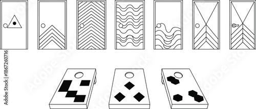 door, doors, hanger, hangers, signage, sign, panel, panels, pattern, patterns, geometric, abstract, modern, minimal, design, interior, decor, symbol, icon, vector