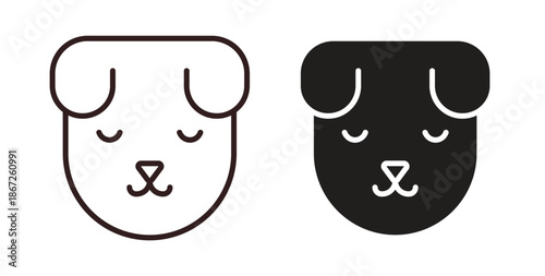 Dog icons Vector Symbol Design Illustration - for app or web. color editable