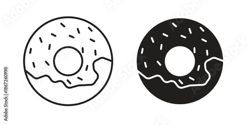 Donut icons Vector Symbol Design Illustration - for app or web. color editable