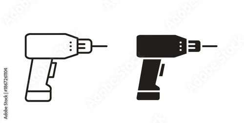 Drill icons Vector Symbol Design Illustration - for app or web. color editable