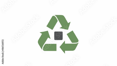 Green Recycling Symbol Logo Icon.