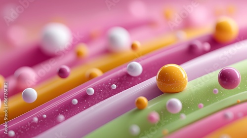 Sweet Abstract Macro Candy Drops and Swirls, Dessert Food Background