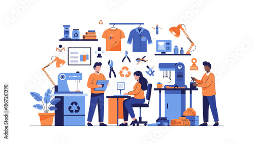 A simple, modern illustration of a potted plant with blue leaves and an orange pot, conveying a sense of minimalism and growth.