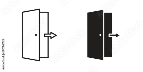 Exit icons Vector Symbol Design Illustration - for app or web. color editable