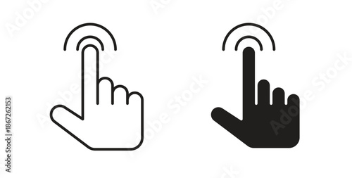 finger tap icons Vector Symbol Design Illustration - for app or web. color editable