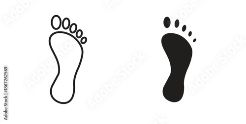 Footprint icons Vector Symbol Design Illustration - for app or web. color editable
