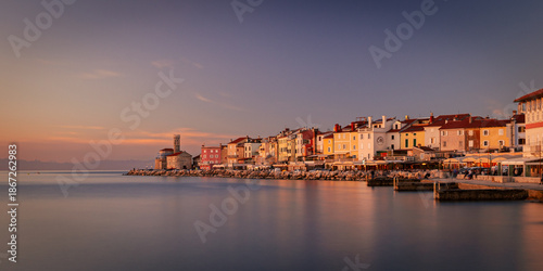 Foto view of the old town of Piran Slovenia