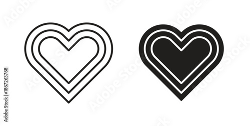 Heart icons Vector Symbol Design Illustration - for app or web. color editable
