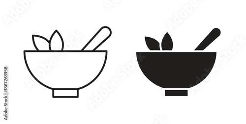 Herbal medicine icons Vector Symbol Design Illustration - for app or web. color editable