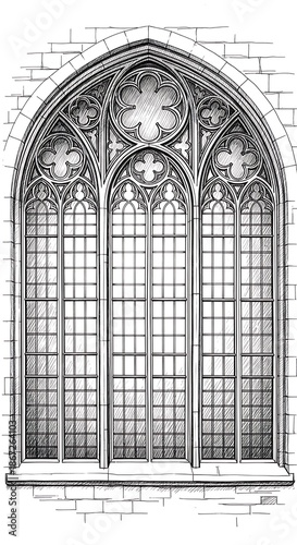 Gothic Architectural Window Design.