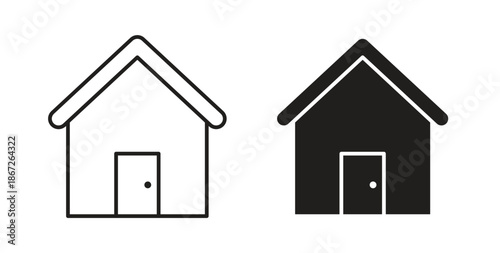 House icons Vector Symbol Design Illustration - for app or web. color editable