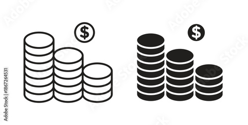 Income icons Vector Symbol Design Illustration - for app or web. color editable