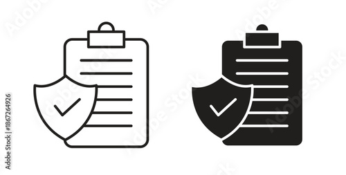 Insurance policy icons Vector Symbol Design Illustration - for app or web. color editable