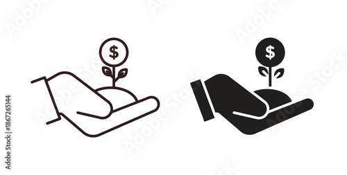 Investment icons Vector Symbol Design Illustration - for app or web. color editable
