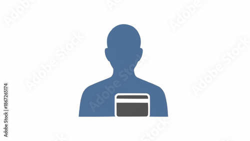 Blue silhouette of a person.