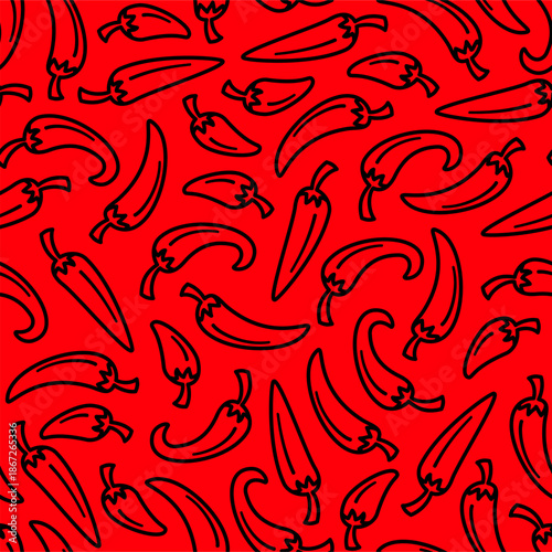 hot chili pattern background. vintage chili background. pepper pattern background. chili doodle pattern background.