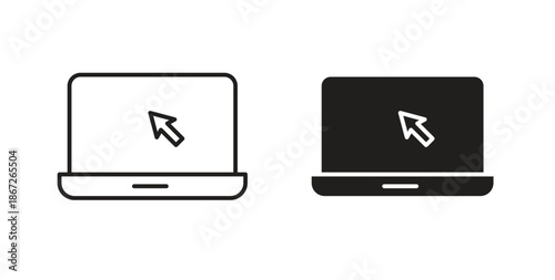Laptop icons Vector Symbol Design Illustration - for app or web. color editable
