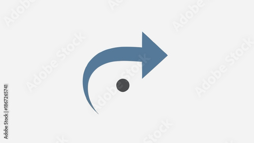 Blue Arrow Icon Pointing Right Direction.