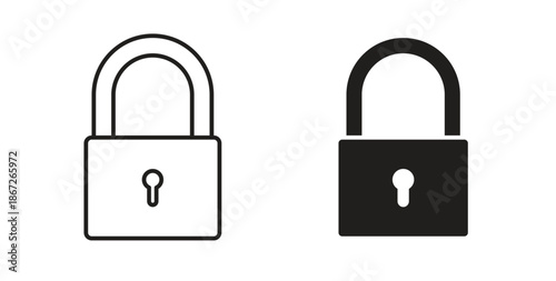 Lock icons Vector Symbol Design Illustration - for app or web. color editable