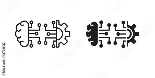 Machine learning icons Vector Symbol Design Illustration - for app or web. color editable