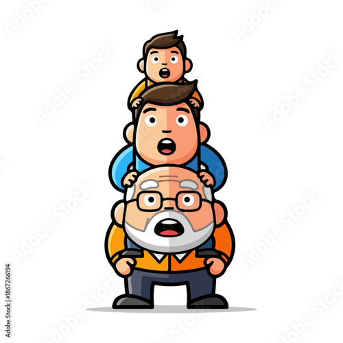 Three Generations of Family Members Together.