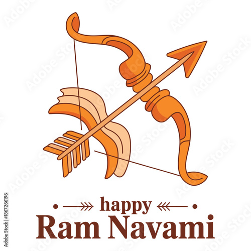 Ram Navami Modern Flat Vector Illustration.