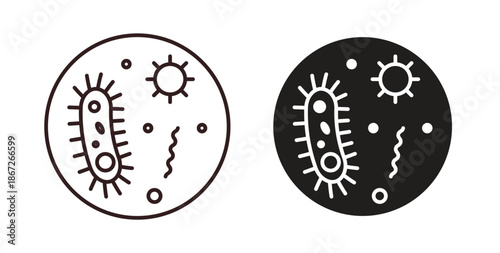 Microorganism icons Vector Symbol Design Illustration - for app or web. color editable